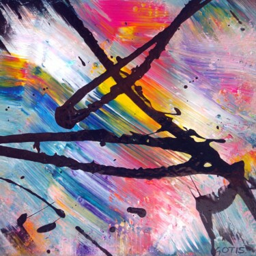 Painting titled "Karali - Abstractio…" by Davidian Gotis Abstraction Abstraite, Original Artwork, Acrylic Mounted on Wood St…