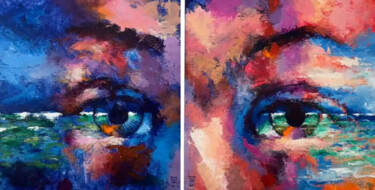 Painting titled "Désir d'océan" by Maurice Roche, Original Artwork, Acrylic