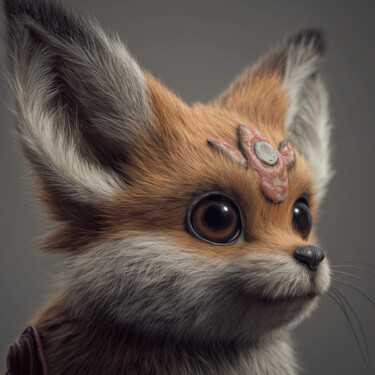 "Renard spirituel" başlıklı Dijital Sanat Wawaï tarafından, Orijinal sanat, AI tarafından oluşturulan görüntü