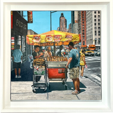 Painting titled "Hot dog1" by Franck Lloberes, Original Artwork, Acrylic Mounted on Other rigid panel