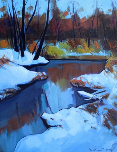 Peinture intitulée "Winter day-11" par Tigran Avetyan, Œuvre d'art originale, Huile