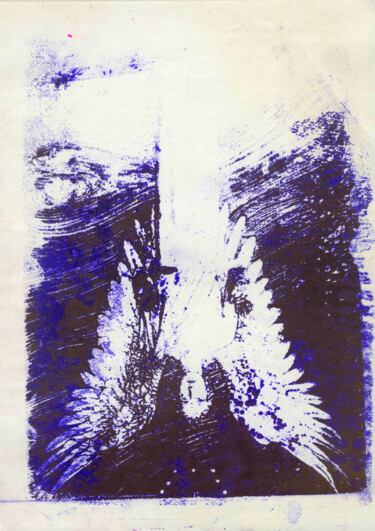 Gravures & estampes intitulée "Falling Angel" par Xavier Debeerst, Œuvre d'art originale, Monotype