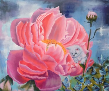 Pintura titulada "Keeper of the Petal…" por Zina Vysota, Obra de arte original, Oleo Montado en Bastidor de camilla de madera