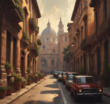 "Classic street of a…" başlıklı Dijital Sanat Isra tarafından, Orijinal sanat, AI tarafından oluşturulan görüntü
