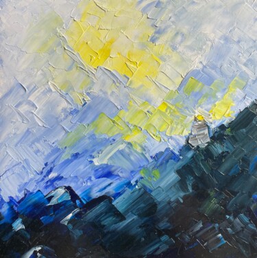 Painting titled "Да будет Свет" by Lubov Cernyseva (AZIEL), Original Artwork, Oil Mounted on Cardboard