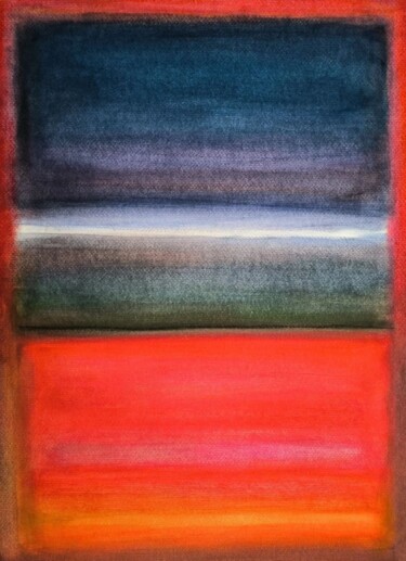 Peinture intitulée "Blue green red" par Thia Path, Œuvre d'art originale, Huile