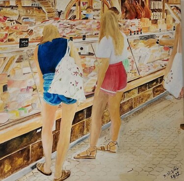 "Mercado La Bouquier…" başlıklı Tablo Mike Ferrell tarafından, Orijinal sanat, Petrol