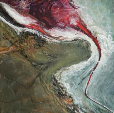 Malerei mit dem Titel "Salty Lagoon Textur…" von Diana Vingert, Original-Kunstwerk, Acryl