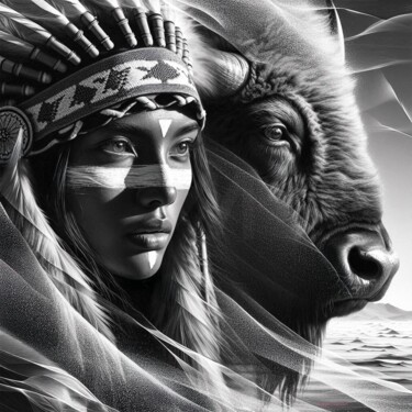 Digital Arts titled "héritage ancestral 1" by Francoise Chopin, Original Artwork, Digital Painting