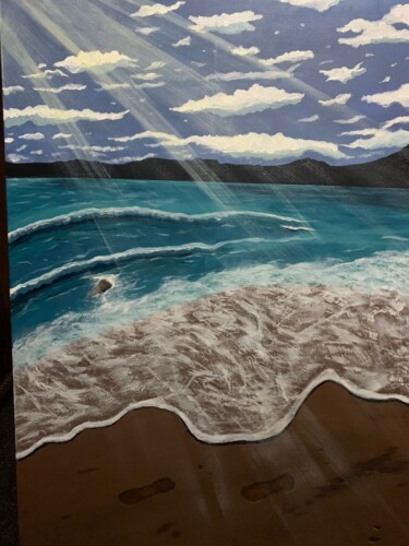 Pintura intitulada "Dancing with the Wa…" por Sana Jaloul, Obras de arte originais, Acrílico