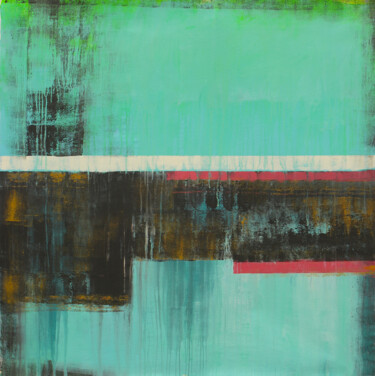 Peinture intitulée "Unitled black Turqu…" par Ronald Hunter, Œuvre d'art originale, Acrylique