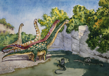 "fresh leaves" başlıklı Tablo Сергей Крупкин tarafından, Orijinal sanat, Suluboya