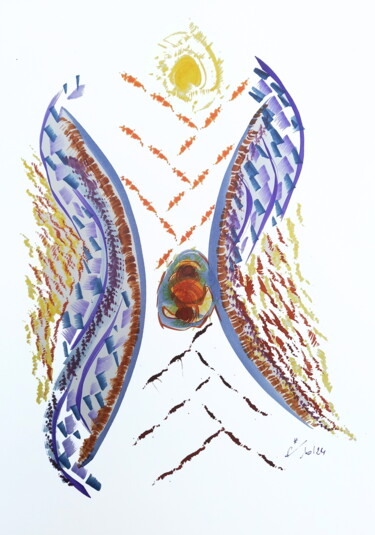 Malarstwo zatytułowany „Angelos” autorstwa Philétoile, Oryginalna praca, Atrament