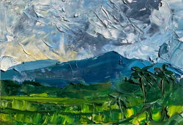 Painting titled "Bali Landscape Oil…" by Mily Art, Original Artwork, Oil