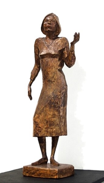 Sculpture titled "Портрет Людмилы" by Viktor Bezumov, Original Artwork, Wood