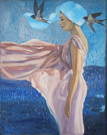 "Como el viento" başlıklı Tablo Butler Bianca Christa tarafından, Orijinal sanat, Akrilik Ahşap Sedye çerçevesi üzerine mont…