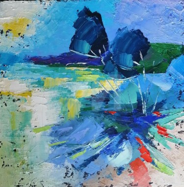 Painting titled "Côte atlantique" by S!C, Original Artwork, Oil