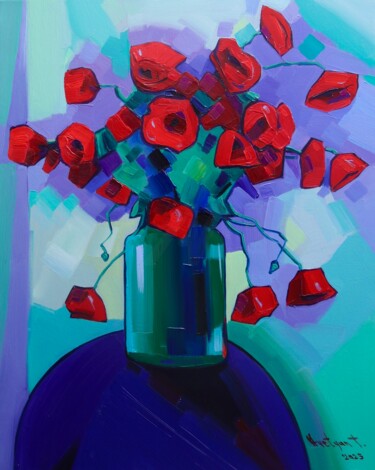 Peinture intitulée "Poppies-6" par Tigran Avetyan, Œuvre d'art originale, Huile