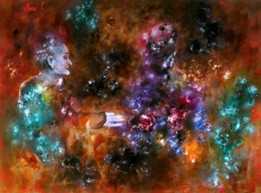 Painting titled "The Annunciation" by Ernesto Alba, Original Artwork, Oil