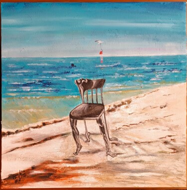 Schilderij getiteld "Silent chair" door Saba Raiss Ghassemi, Origineel Kunstwerk, Acryl