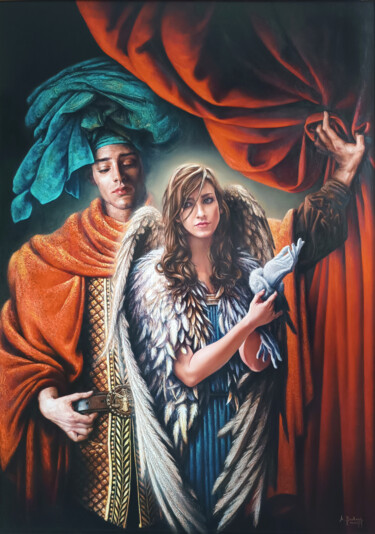 "Connexion" başlıklı Tablo Alexandre Barberà-Ivanoff tarafından, Orijinal sanat, Petrol Ahşap Sedye çerçevesi üzerine monte…