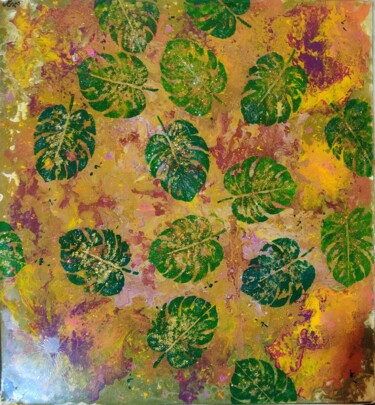 "Floating leaves" başlıklı Tablo Ruchi Gupta tarafından, Orijinal sanat, Akrilik Ahşap Sedye çerçevesi üzerine monte edilmiş