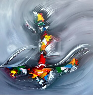 Malerei mit dem Titel "Black and White" von Gena Genadyj, Original-Kunstwerk, Acryl