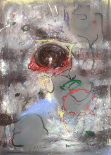 Painting titled "Waiving Gravity 1" by Karel Stoop, Original Artwork, Oil Mounted on Wood Stretcher frame