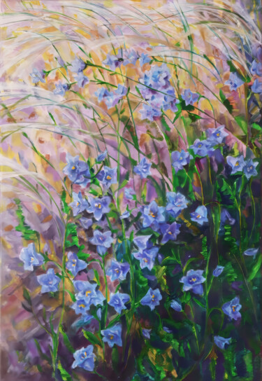 "Blue Flowers in Bre…" başlıklı Tablo Mariya Zhakupova tarafından, Orijinal sanat, Petrol