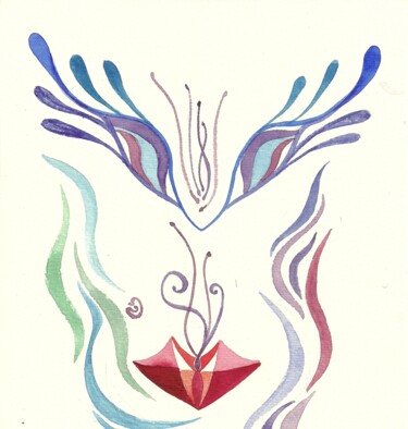 Peinture intitulée "Портрет" par Ludveg Kandinsky Ii, Œuvre d'art originale, Aquarelle