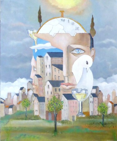 Peinture intitulée "une journée ordinai…" par Jean-Michel Yon, Œuvre d'art originale, Huile Monté sur Châssis en bois