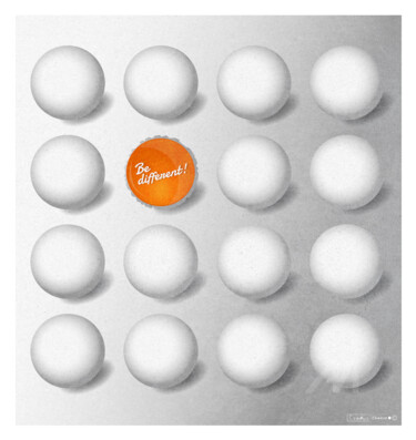 Arts numériques intitulée "be different!" par Cheese, Œuvre d'art originale, Travail numérique 2D