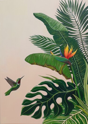 "Тропические листья…" başlıklı Tablo Светлана Хухарева tarafından, Orijinal sanat, Akrilik