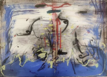 Painting titled "W. Gravity 3" by Karel Stoop, Original Artwork, Oil Mounted on Wood Stretcher frame