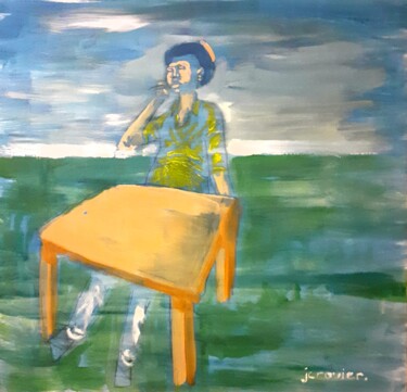 Peinture intitulée "Le fumeur de joint…" par Jean Christophe Ravier, Œuvre d'art originale, Acrylique Monté sur Châssis en b…