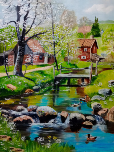 "Serene Countryside…" başlıklı Tablo Mariya Zhakupova tarafından, Orijinal sanat, Petrol