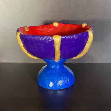 Sculpture titled "coupe vide poche bl…" by Mifo, Original Artwork, Paper maché