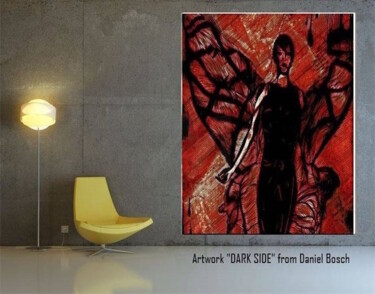 Peinture intitulée "DAR SIDE / Material…" par Daniel Bosch, Œuvre d'art originale, Fusain