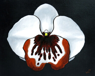 Painting titled "Vonflora Miltonia P…" by Von Taylor, Original Artwork, Acrylic Mounted on Other rigid panel