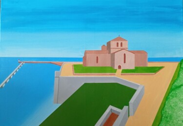 Peinture intitulée "LE PRIEURE SAINT NI…" par Pulsart, Œuvre d'art originale, Acrylique Monté sur Châssis en bois