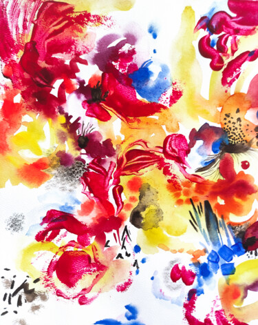Painting titled "Inner Impulses. Col…" by Yuliia Boholiub, Original Artwork, Watercolor