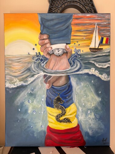 Peinture intitulée "The Hand That Will…" par Gabriela Rotariu, Œuvre d'art originale, Acrylique