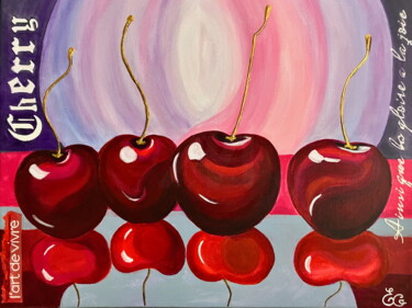 "Four cherries, brig…" başlıklı Tablo Elegusart tarafından, Orijinal sanat, Akrilik