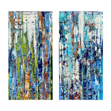 Ζωγραφική με τίτλο "Forest. Diptych" από Svitlana Andriichenko, Αυθεντικά έργα τέχνης, Λάδι Τοποθετήθηκε στο Ξύλινο πάνελ