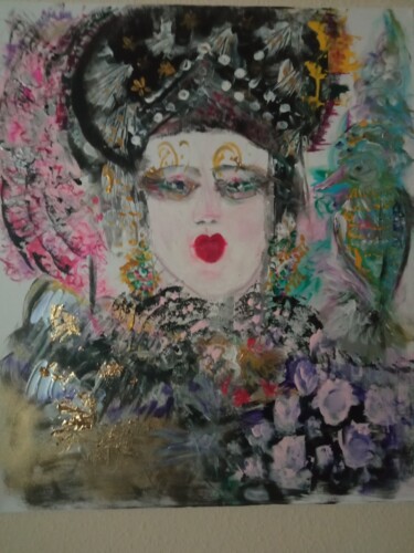 绘画 标题为“"Mujer y enigma"” 由Noemí Escalante, 原创艺术品, 丙烯 安装在木质担架架上