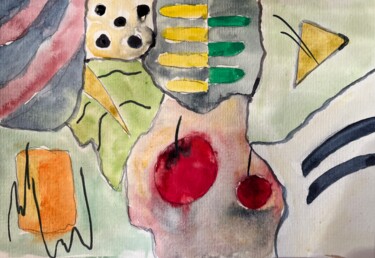 Painting titled "«Женщина»" by Iuliia Antoniuk, Original Artwork, Watercolor