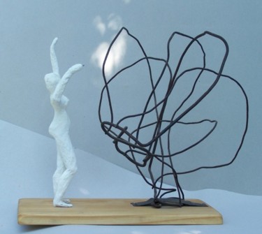 Sculpture intitulée "faire chanter le ve…" par Anne-Frédérique Ferret, Œuvre d'art originale, Plastique