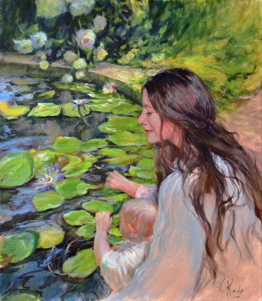 "Mother and Child" başlıklı Tablo Vlada Kadymova tarafından, Orijinal sanat, Akrilik Ahşap Sedye çerçevesi üzerine monte edi…