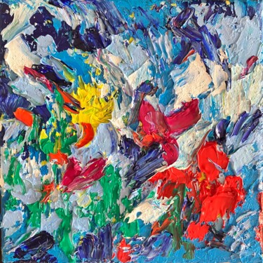 Painting titled "Handmade Textured I…" by Betül Yüksel, Original Artwork, Oil Mounted on Wood Stretcher frame