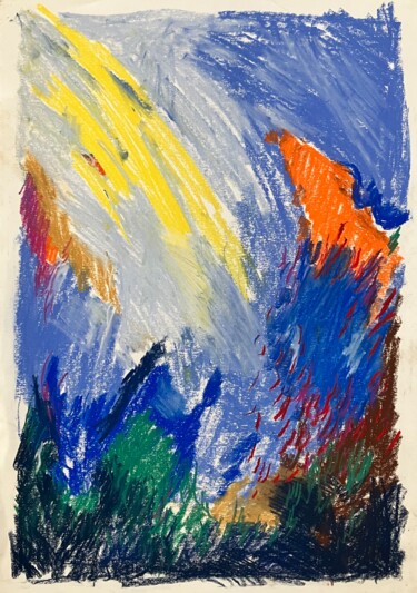 Dessin intitulée "Original Abstract P…" par Betül Yüksel, Œuvre d'art originale, Pastel